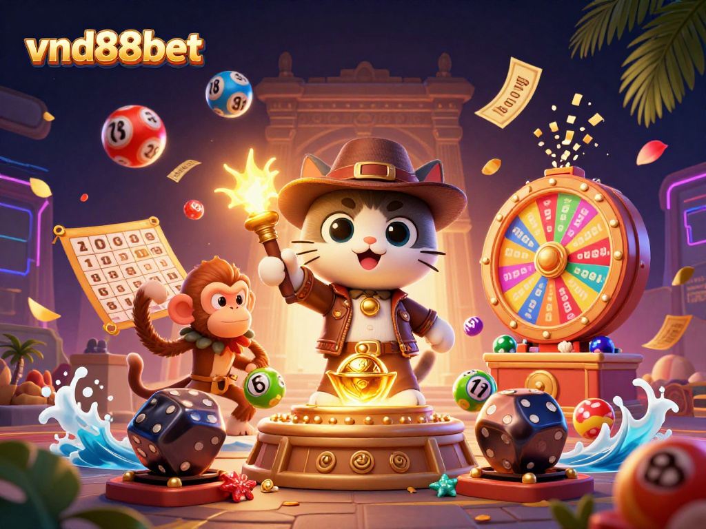 Explore winning moments at vnd88bet with vibrant 3D casino adventure elements.