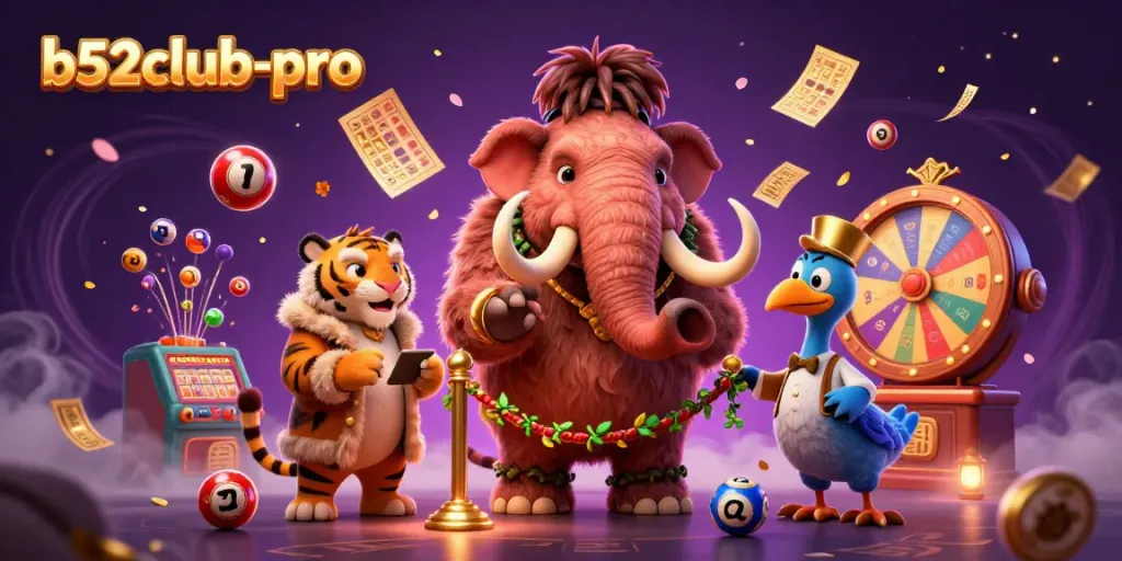 Join the excitement at b52club-pro with a vibrant casino scene featuring dynamic lottery elements