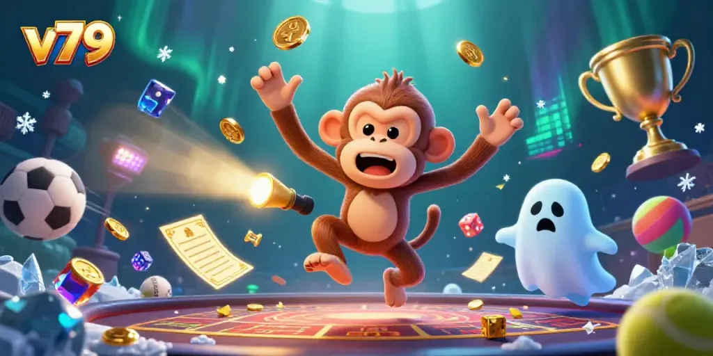 Join the excitement at v79 casino, where a mischievous poltergeist monkey juggles golden treasures!