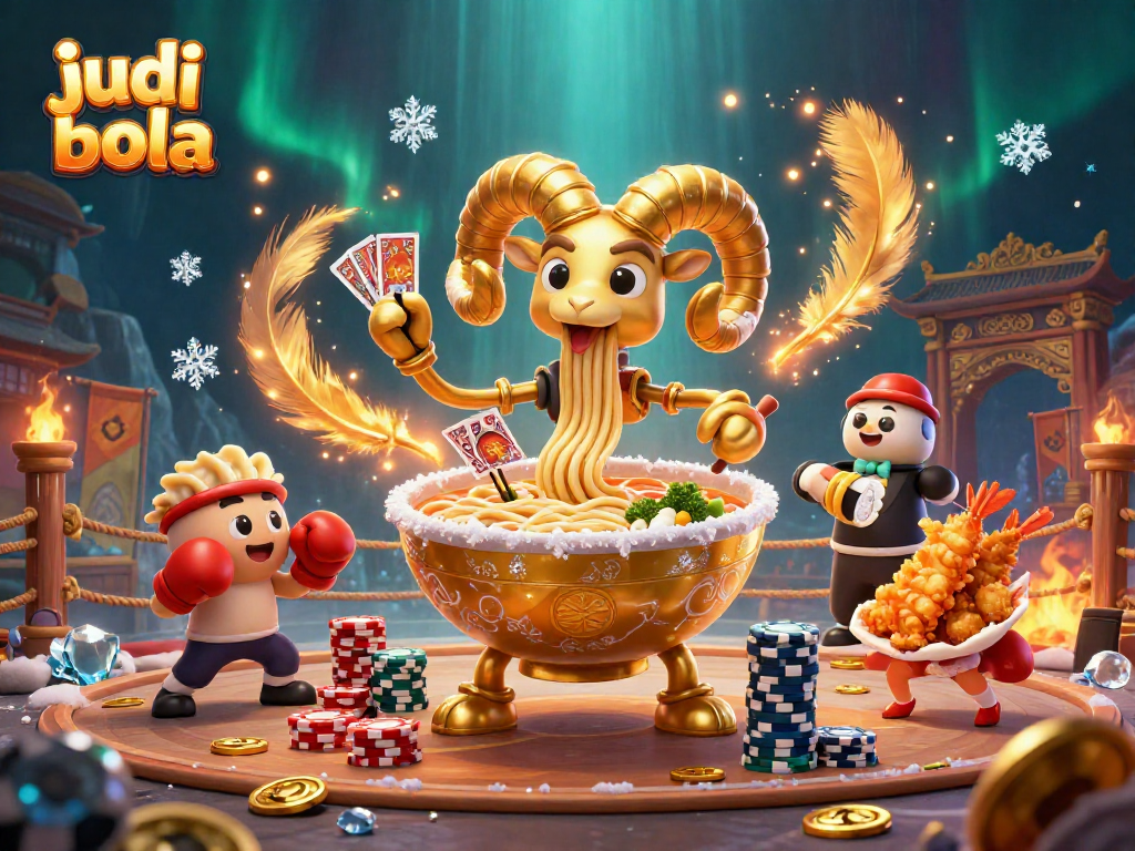 Engage in judi bola with casino-themed ramen bowl, sushi dealer, and energetic cheerleaders.