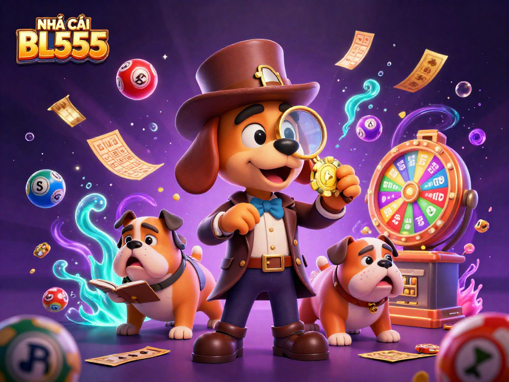 Win exciting poker rewards with NHÀ CÁI BL555 in this detailed vibrant 3D casino scene.