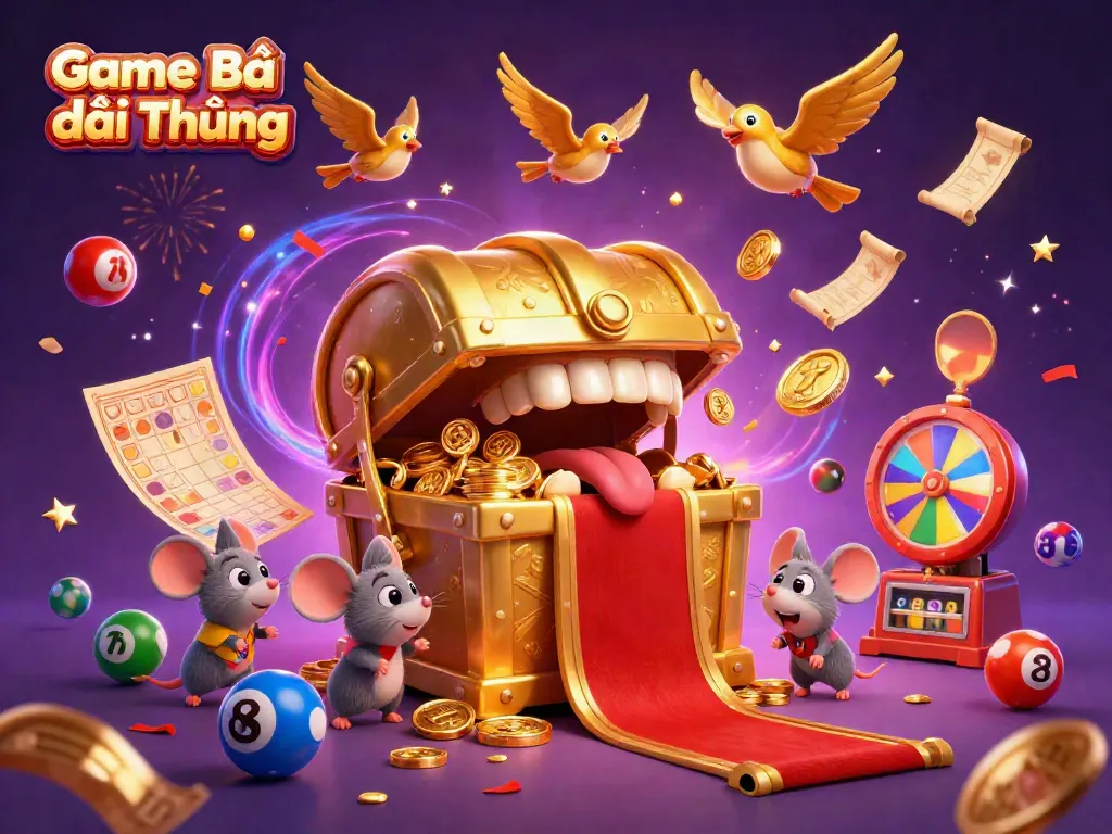 Experience the excitement of Game Bài Đổi Thưởng with vibrant lottery balls and dynamic casino elements.