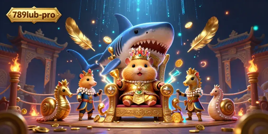 Experience the thrill of gaming at 789lub-pro with our vibrant 3D casino scene featuring a fearless hamster king in an action-packed environment.
