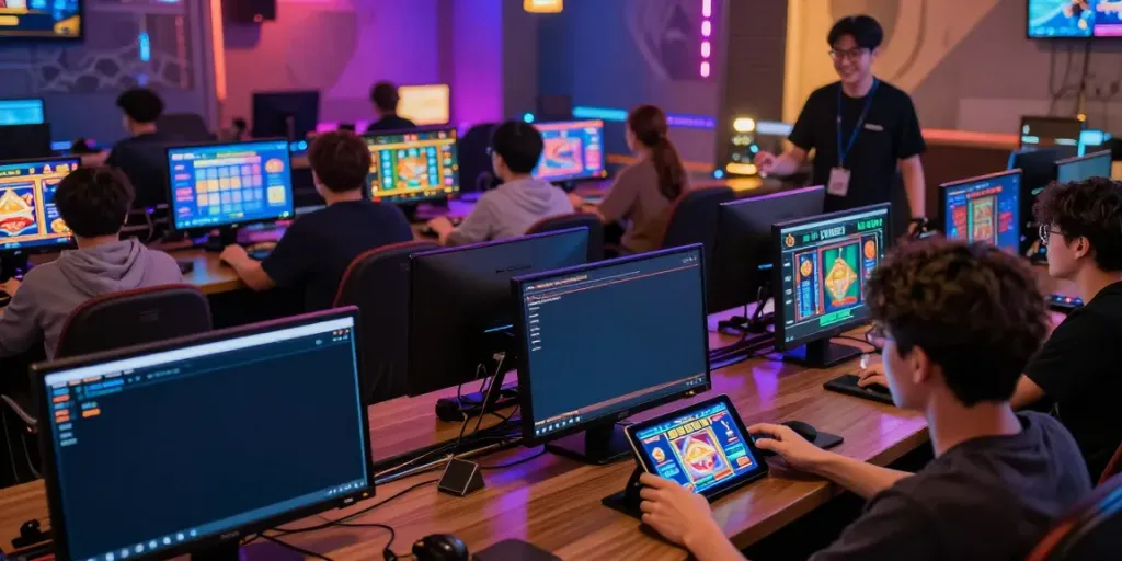 Platform SERIBUTOTO dengan pemain menikmati permainan slot online.