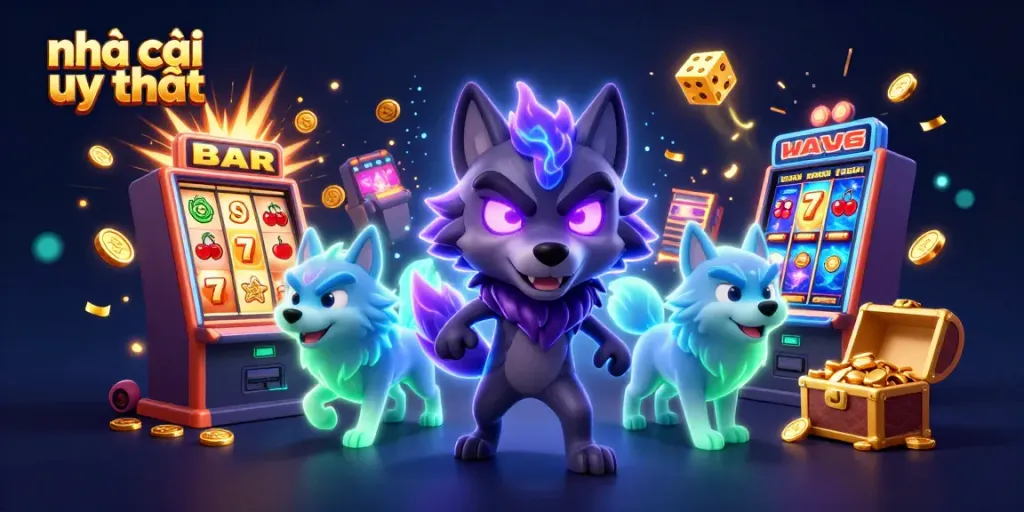 Experience the thrill of nhà cái uy tín with wolf characters alongside dynamic casino elements.