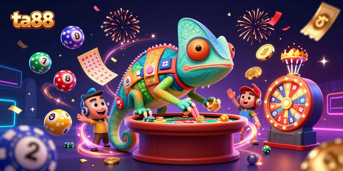 Experience ta88's dynamic gaming energy with a vibrant 3D casino scene.