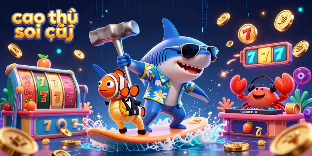 Experience the thrill of cao thủ soi cầu with a vibrant casino scene featuring unique characters and dynamic elements.