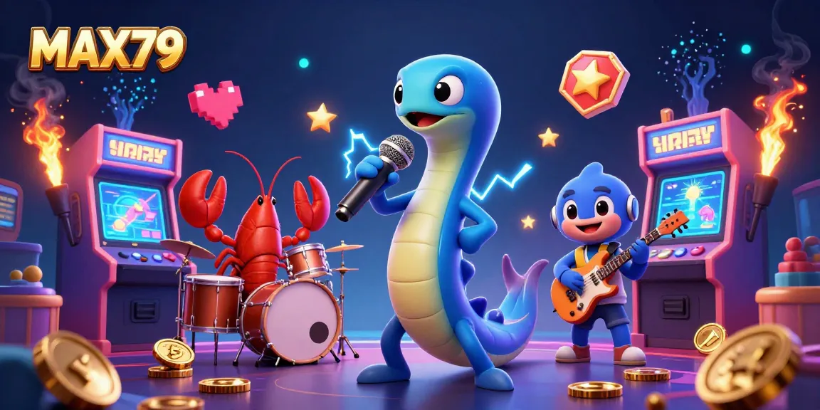 Play games at MAX79's exciting underwater casino featuring vibrant characters and colorful arcade elements