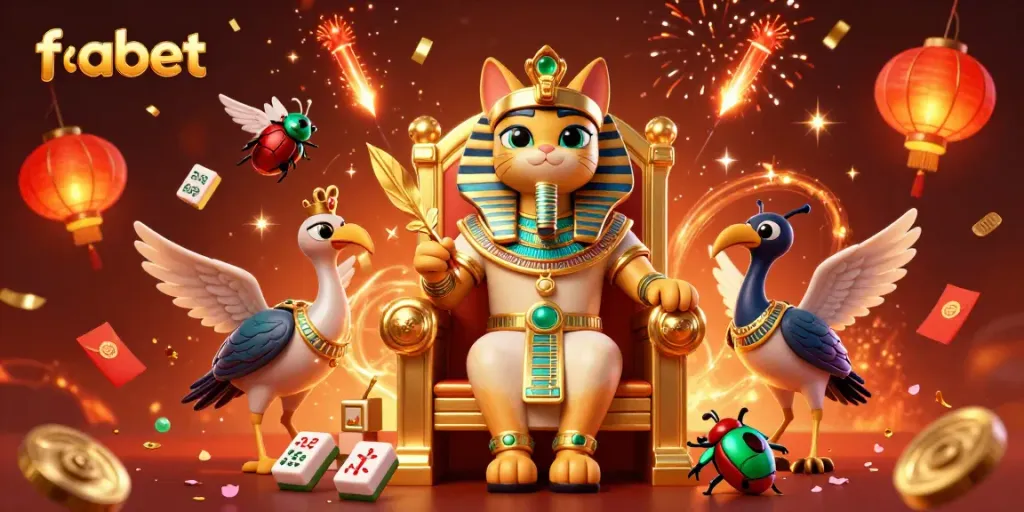 Experience winning moments with Fabet in this vibrant, festive casino scene.